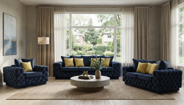 Luxury 4-seater couch upholstered sofa leather fabric textile couches suite three-seater