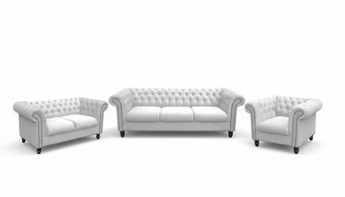 Three-seater fabric living room white design sofa sofas velvet XXL big upholstered couches
