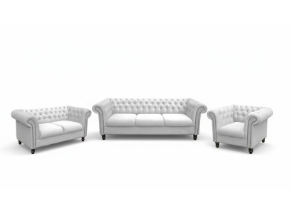 Three-seater fabric living room white design sofa sofas velvet XXL big upholstered couches