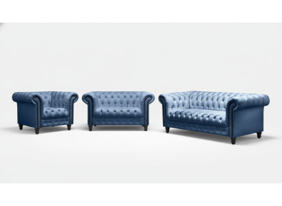 Three-seater Chesterfield sofa couch upholstery luxury furniture fabric couches
