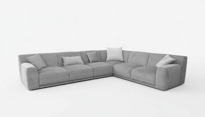 Corner sofa L-shaped design couch textile fabric living landscape corner set sofas couches