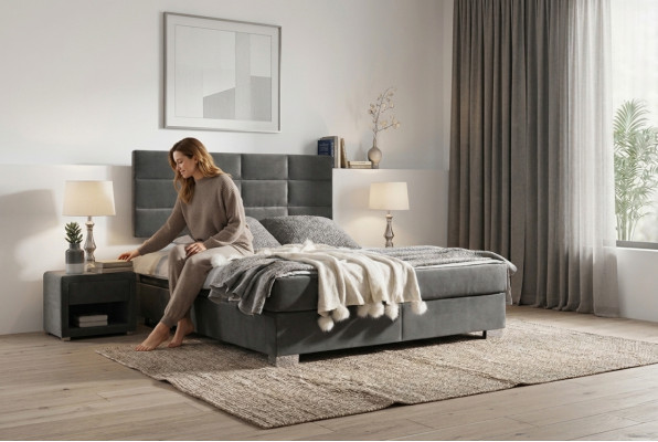 Box spring bed double beds luxury bedroom designer double beds 160x200 new