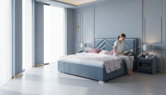 Bed textile bedroom design furniture modern luxury beds bed frame fabric new