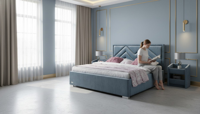 Complete Bedroom Set Bed 2x Nightstand 3 pcs. Sets Designer Luxury Beds