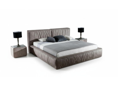 Luxury designer bed for the bedroom, upholstered in velvet furniture, beds, fabric, textile, new