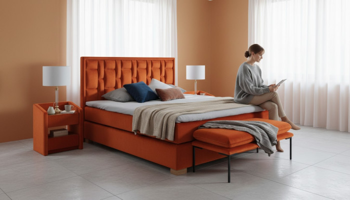 Bed textile bedroom furniture modern beds 140x200 bed frame box spring new