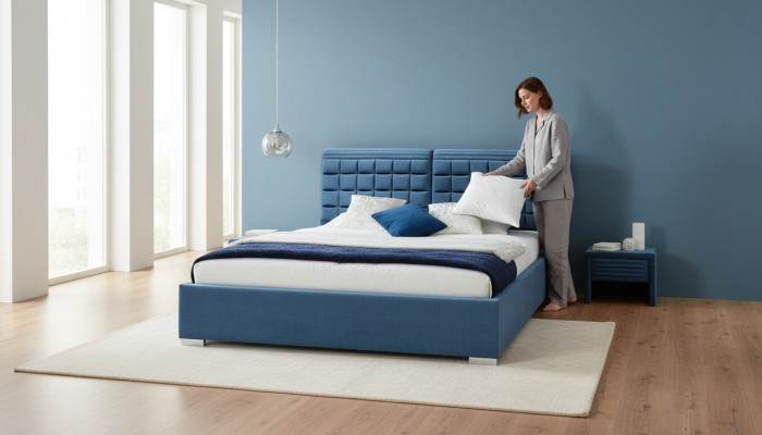 Luxury Boxspring Bed Design Fabric Hotel Beds Bedroom Furniture Double