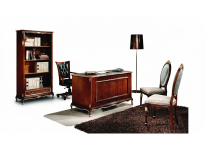 Classic office desk desks table wood chair 2-piece set baroque