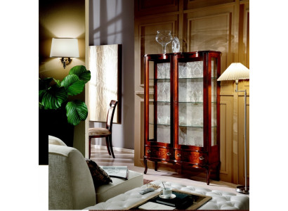 Furniture Classic Luxury Display Cabinet Antique Style Baroque Rococo Glass Cabinet Living Room New