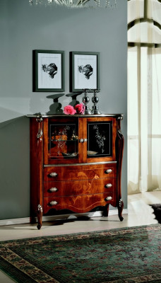 Luxurious furniture wood glass style baroque cabinet dresser cabinets designer