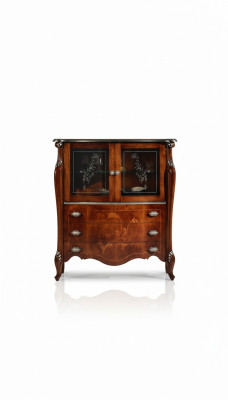 Luxurious furniture wood glass style baroque cabinet dresser cabinets designer