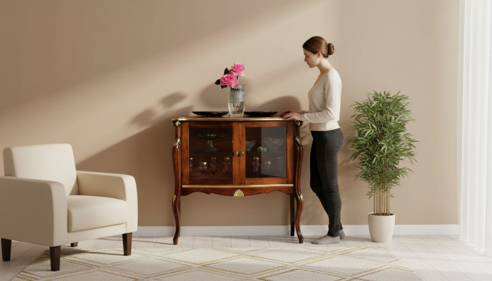Classic style furniture showcase living room cabinets design luxury Italian furniture new