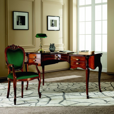 Baroque Rococo Desk Table 2-piece Set Italian Furniture