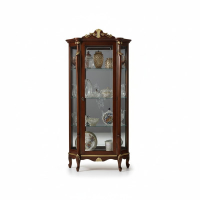 Italian furniture wood classic style design showcase cabinet shelf cabinets