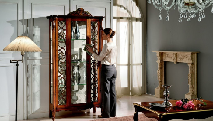 Classic display cabinet design cabinets shelves glass cabinet Italian furniture new