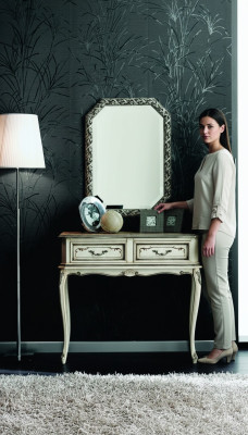 Furniture Style Baroque Console Table Wall Table Table White Classical Wood 90 cm New