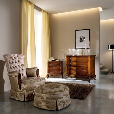 Design furniture style baroque small chest of drawers brown luxury wood Italian