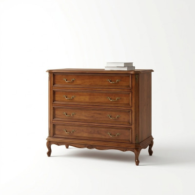 Design furniture style baroque small chest of drawers brown luxury wood Italian