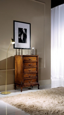 Design furniture style Baroque chest of drawers cabinet brown wood Italian furniture new