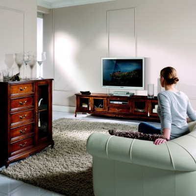 Luxury sideboard TV cabinet RTV design Italian furniture living room wood baroque style