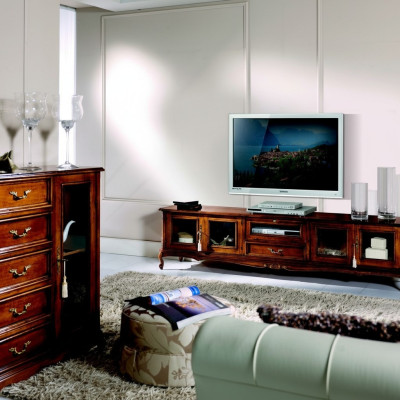 Luxury sideboard TV cabinet RTV design Italian furniture living room wood baroque style