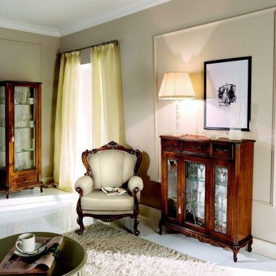 Furniture Style Baroque Wood Dresser Cabinet Display Cabinet Furniture Luxury Armchair