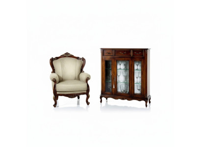Furniture Style Baroque Wood Dresser Cabinet Display Cabinet Furniture Luxury Armchair