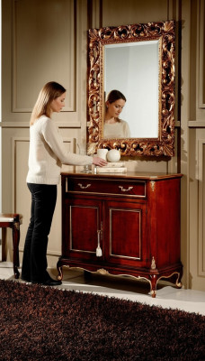 Design XXL Large Mirror Wall Mirror Real Wood Frame Hanging Mirror Luxury Furniture