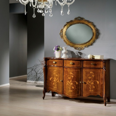 Design furniture style baroque dresser cabinet brown design luxury wood