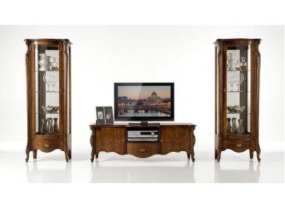 Luxury 3-piece wall unit RTV with 2x display cabinet Italian furniture design Baroque style new