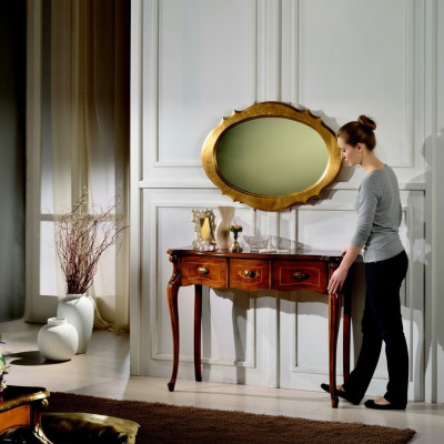 Furniture Style Baroque Console Table Mirror Wood Italian Table Group