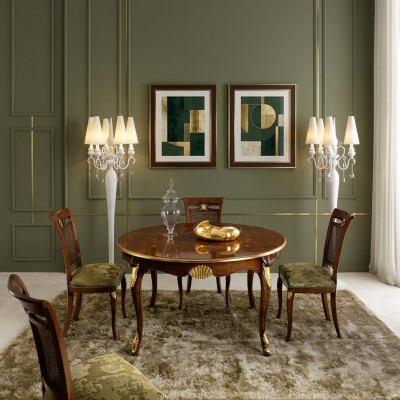 Dining Table Luxury Dining Room Tables Round Wood Italian Furniture Style Baroque Table