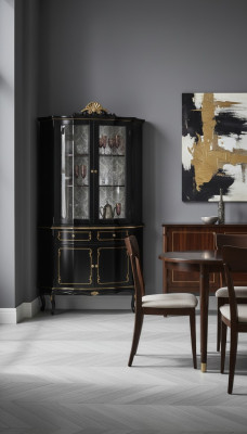 Italian Design Luxury Wood Furniture Baroque Style Cabinet Display Cabinet Living Room New