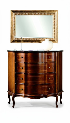 Baroque wooden furniture dresser with mirror 2-piece set luxury Italian