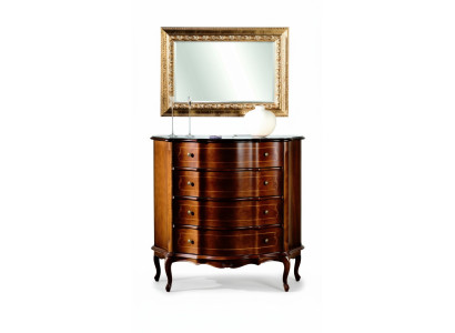 Baroque wooden furniture dresser with mirror 2-piece set luxury Italian