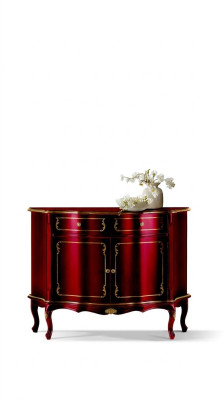 Luxury Italian Wooden Furniture Chest Red Buffet Cabinet Living Room