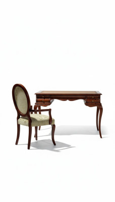 Wood Furniture Luxury Office 2-Piece Set Desk Chair Italian Tables Baroque