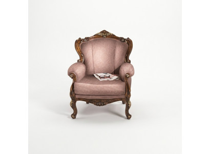 Send Designer Luxury Baroque Pink Armchair Italian Wood Living Room Furniture New