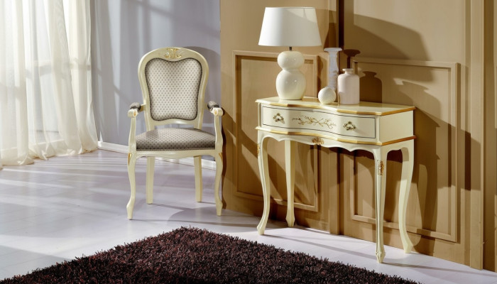 Brown wood Italian furniture console table furniture style baroque design consoles