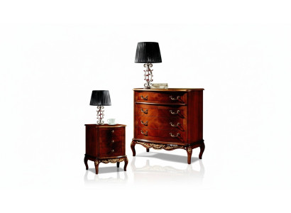 Italian Baroque Furniture Nightstand Bedroom Small Wooden Chest of Drawers Brown New