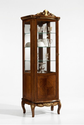 Classic furniture wood brown showcase chic luxury display cabinet Italian furniture