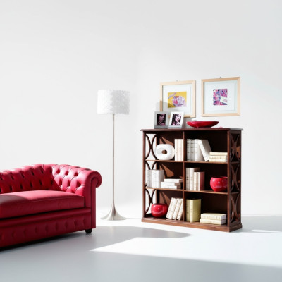 Designer luxury cabinets bookshelf brown classic wood Italian