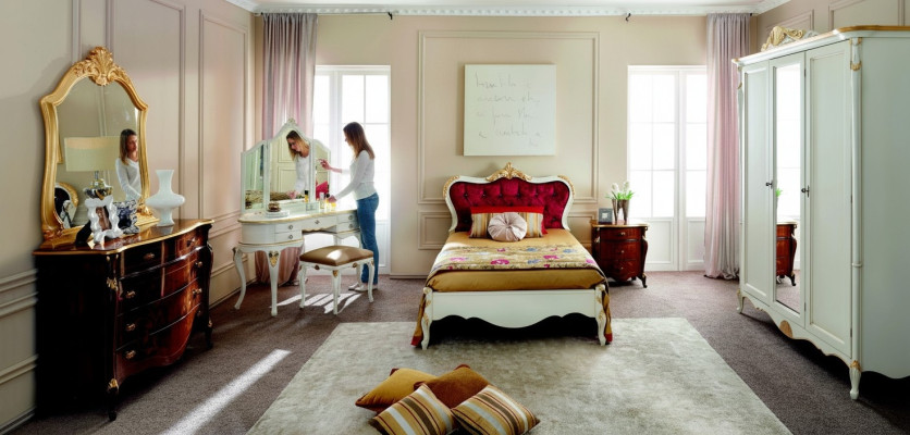 Italian furniture design luxury bed double bed baroque style beds classic