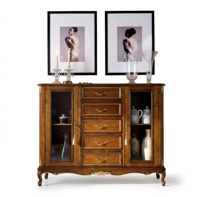 Sideboard, cabinet, glass showcase, dresser, cabinets, baroque style, furniture, wood