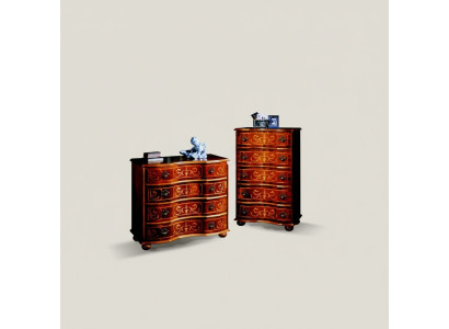 Italian wooden furniture design luxury dresser cabinet 4 drawers brown