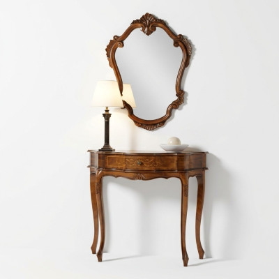 Furniture Style Baroque Console Table Mirror Wood Italian Tables Consoles 2pcs.