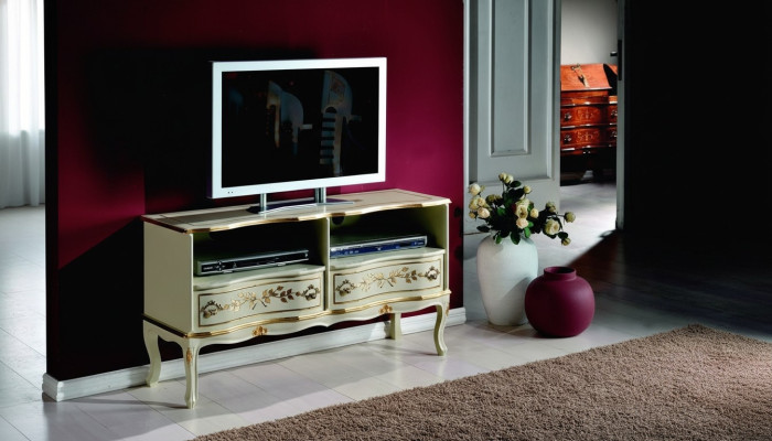 Chic white TV cabinet sideboard lowboard TV cabinets Italian style furniture new