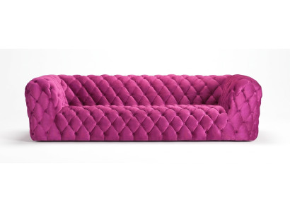 Pink XXL Big Couch Chesterfield Sofa Upholstered Fabric Four-seater 250cm new