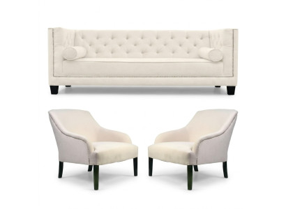 White Chesterfield Armchair XXL Big Textile Fabric Couches Creative Furniture New Sofas