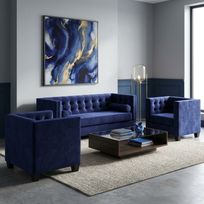 Sofa bed armchair creative furniture textile fabric blue group living room modern sofa
